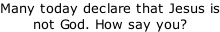 Many today declare that Jesus is not God. How say you?